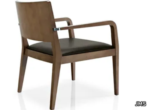 CIBELLE - Leather restaurant chair with armrests _ JMS