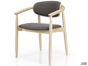 JOANNA - Wooden restaurant chair with armrests _ JMS