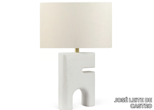 TIP - Plaster table lamp with fabric shade _ JOSÉ LEITE DE CASTRO