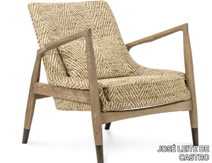 ALANO - Ash and fabric armchair with armrests _ JOSÉ LEITE DE CASTRO