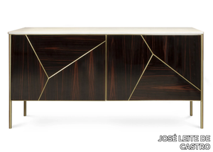 ALDEM - Ebony and marble sideboard with doors _ JOSÉ LEITE DE CASTRO