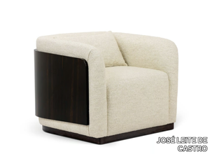 BARI - Upholstered ebony armchair with armrests _ JOSÉ LEITE DE CASTRO