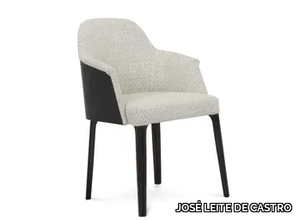 JORDAN I - Upholstered ebony chair with armrests _ JOSÉ LEITE DE CASTRO