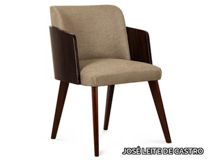 OFFICE - Upholstered fabric and ebony chair with armrests _ JOSÉ LEITE DE CASTRO