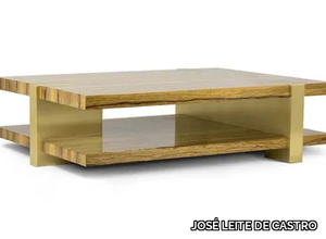 GUMA 1 - Rectangular wooden coffee table with brass details _ JOSÉ LEITE DE CASTRO