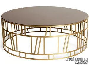 KINVER - Low round brass and quartz coffee table _ JOSÉ LEITE DE CASTRO