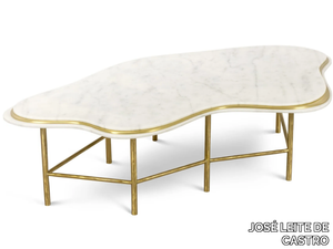 NARGA - Low table with brass base and Estremoz marble top _ JOSÉ LEITE DE CASTRO