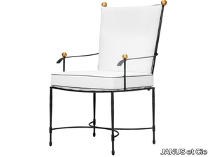 AMALFI - Stainless steel garden chair with armrests _ JANUS et Cie