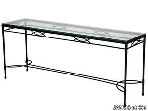 AMALFI - Rectangular Glass and Stainless Steel console table _ JANUS et Cie