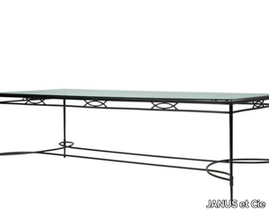 AMALFI GRANDE GLASS - Rectangular Glass and Stainless Steel dining table _ JANUS et Cie