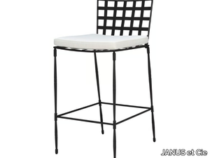 AMALFI - High stainless steel stool with back _ JANUS et Cie