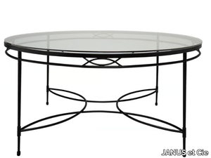 AMALFI - Round Glass and Stainless Steel dining table _ JANUS et Cie