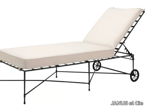 AMALFI - Recliner stainless steel sun lounger with castors _ JANUS et Cie