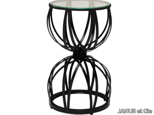 AMALFI - Round Glass and Stainless Steel side table _ JANUS et Cie