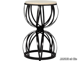 AMALFI - Round resin and stainless steel side table _ JANUS et Cie