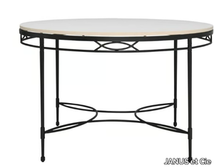 AMALFI - Round resin and stainless steel dining table _ JANUS et Cie