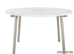 ANATRA - Round dining table with marble or ceramic top _ JANUS et Cie