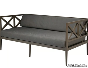 AZIMUTH CROSS - Powder coated aluminium bench with back _ JANUS et Cie