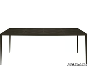 AZIMUTH CROSS - Rectangular glass and aluminium dining table _ JANUS et Cie