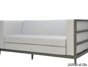 AZIMUTH LINEAR CLUB - 2 seater powder coated aluminium sofa _ JANUS et Cie