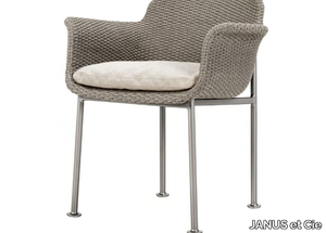 GINA - Polyolefin yarn rope chair with armrests _ JANUS et Cie