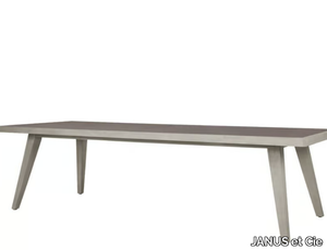 ROCK GARDEN - Teak rectangular garden table with ceramic insert _ JANUS et Cie