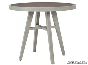 ROCK GARDEN - Teak round garden table with ceramic insert _ JANUS et Cie