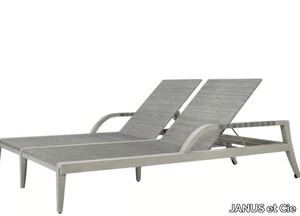 ROCK GARDEN - Double Recliner teak sun lounger with armrests _ JANUS et Cie