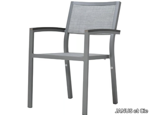 DUO - Stackable garden chair with armrests _ JANUS et Cie