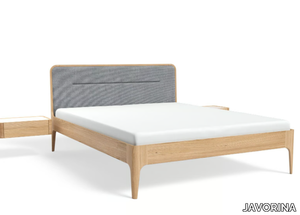 AIRA 160x200L - Wooden double bed with integrated nightstands _ JAVORINA