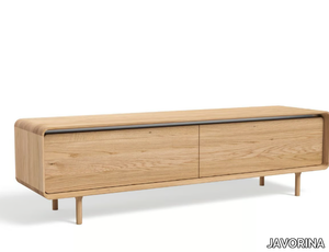 OLIA - Solid wood TV cabinet with flap doors _ JAVORINA