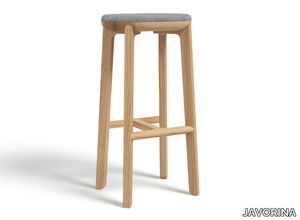 JURO 75 - Solid wood barstool with integrated cushion _ JAVORINA