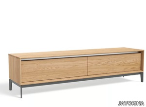 LINK+ LNTV2N - Low wooden TV cabinet with flap doors _ JAVORINA