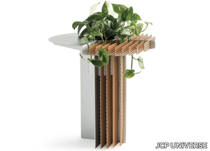 NOA - Round aluminium high side table with flowerpot _ JCP UNIVERSE