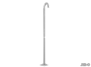 ORIGINAL SHOWER PUSH - Floor standing stainless steel shower panel with self-closing tap _ JEE-O