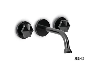 BLOOM WALL BASIN MIXER - Wall-mounted stainless steel washbasin tap with individual rosettes _ JEE-O