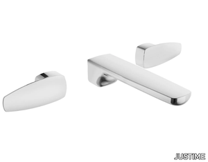 PAN II - Wall-mounted brass washbasin mixer _ JUSTIME