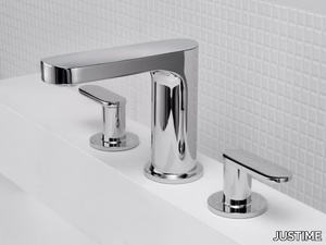 CHARMING PLUS - 3 hole countertop chromed brass washbasin tap _ JUSTIME