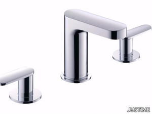 CHARMING - 3 hole countertop chromed brass washbasin tap _ JUSTIME