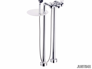 STORY - 2 hole floor standing chromed brass bathtub set with hand shower _ JUSTIME