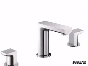 ARCH - 3 hole countertop brass washbasin tap _ JUSTIME