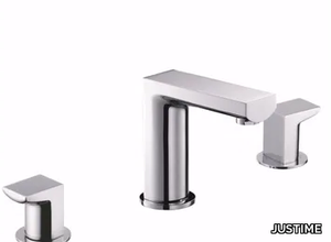 ARCH - 3 hole countertop brass washbasin tap _ JUSTIME