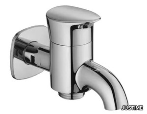 PAN II - Wall-mounted single handle chromed brass washbasin mixer _ JUSTIME