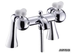 STORY - 2 hole chromed brass bathtub tap with flexible hose _ JUSTIME