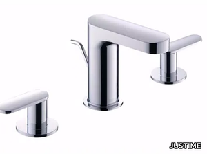 CHARMING - 3 hole countertop chromed brass washbasin tap _ JUSTIME