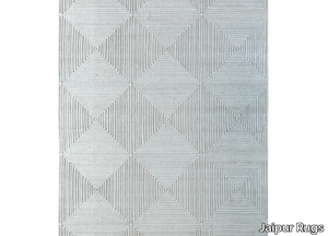 OXFORD PHPV-146 Snow White/Snow White - Rectangular viscose rug with geometric shapes _ Jaipur Rugs