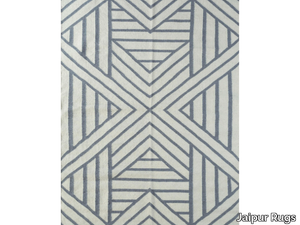 LINDOR SDWL-606 White/Silver Gray - Rectangular handmade wool rug with geometric shapes _ Jaipur Rugs