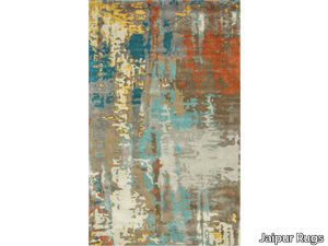 TAQ-4306 Antique White/Light Turquoise - Rectangular handmade rug _ Jaipur Rugs