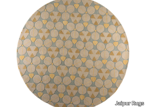 TOP-103 Medium Blue/Medium Blue - Round handmade rug _ Jaipur Rugs