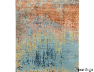 ESK-9014 Sea Mist Green/Red Orange - Rectangular handmade wool rug _ Jaipur Rugs